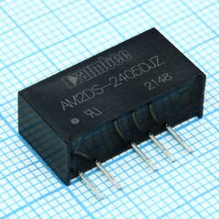 AM2DS-2405DJZ, dc/dc, 2вт, вход 21.6…26.4в, выход ±5в/±0.02…0.2а, изоляция 1500в dc, кпд 80%, максимальная емкостная нагрузка не более ±1200мкф, sip7, 19.65x7.05x10.16мм, -40…105°c, пластик