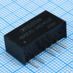 AM2DS-2424DJZ, dc/dc, 2вт, вход 21.6…26.4в, выход ±24в/±0.004…0.042а, изоляция 1500в dc, кпд 83%, максимальная емкостная нагрузка не более ±100мкф, sip7, 19.65x7.05x10.16мм, -40…105°c, пластик