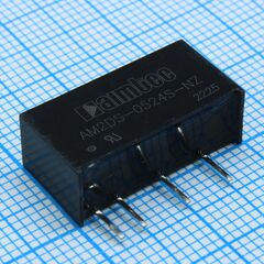 AM2DS-0524S-NZ, dc/dc, 2вт, вход 4.5…5.5в, выход 24в/0.083а, изоляция 1500в dc, кпд 84%, максимальная емкостная нагрузка не более 220мкф, sip7, 19.6x7x10мм, -40…105°c, пластик