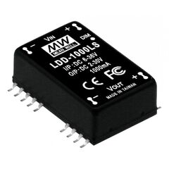 LDD-1000LS, dc/dc led понижающий, вход 6…36в, выход 2…30в/1а, кпд до 95%, вход on/off/dimm, 31.8x20.3x10.9мм, smd, -40…71°c, пластик