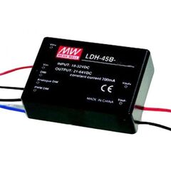 LDH-45B-1050WDA, dc/dc led повышающий, вход 18…32в, выход 36…43в/1.05а, кпд до 95%, dali, 75x53x22.7мм, проводные выводы, -40…70°c, пластик