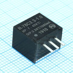 R-78C3.3-1.0, преобразователь dc/dc, на печатную плату вход 3,3в выход 3.3в 1a 3-pin sip туба