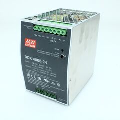 DDR-480B-24, dc-dc, 480вт, вход 16.8…33.6 в dc, выход 24в/20а, рег.вых.24…28в, изоляция 4000в dc, в кожухе на din-рейку, 85.5х125.2х129.2мм, -40...+80°с