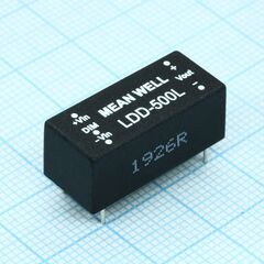 LDD-500L, dc/dc led понижающий, вход 6…36в, выход 2…32в/0.5а, кпд до 95%, вход on/off/dimm, 31.8x20.3x12.2мм, dip, -40…85°c, пластик