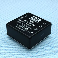 DKA30B-05, dc-dc, 25вт, вход 18…36в, выход ±5в/±250…2500ма, trim, emi filter, кпд=80%, изоляция 1000в dc, 50.8х50.8x21мм, -40…+85°с