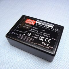 LDH-45A-1050, dc/dc led повышающий, вход 9…18в, выход 12…43в/1.05а, кпд до 91%, вход on/off/dimm, 75x53x22.7мм, dip, -40…60°c, пластик