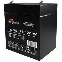 PE1221W, аккумулятор свинцово-кислотный 12v 5ah, размер 90х70х101мм, плоская клемма 6.3мм, срок службы 8 лет