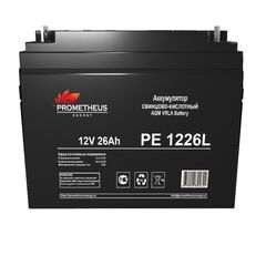 PE1226L, аккумулятор свинцово-кислотный 12v 26ah, размер 166х175х125мм, болт+гайка 5мм, срок службы 10 лет