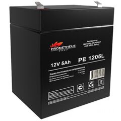 PE1205L, аккумулятор свинцово-кислотный 12v 5ah, размер 90х70х101мм, плоская клемма 6.3мм, срок службы 10 лет