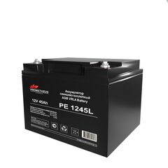 PE1245L, аккумулятор свинцово-кислотный 12v 45ah, размер 196х165х175мм, крепление под болт м6, срок службы 10 лет