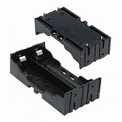 BATTERY HOLDER FOR LI-ION 2X18650, батарейный отсек с захватом для li-ion 2x18650, открытый, пайка на плату