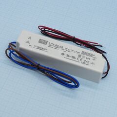 LPV-60-36, ac-dc, 60вт, ip67, вход 90…264в ac, выход 36в/1,67а,изоляция 3000в ac, в кожухе 162х42х30мм, -30…+70°с