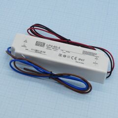 LPV-60-5, ac-dc, 40вт, ip67, вход 90…264в ac, выход 5в/8а,изоляция 3000в ac, в кожухе 162х42х30мм, -30…+70°с