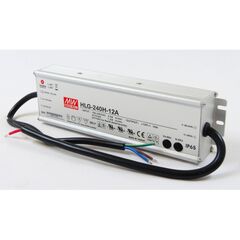 HLG-240H-12A, ac-dc led, 192вт, выход 12в/16а, рег. выхода 11.2…12.8в/8…16a, вход 90…305в ac, 47…63гц/127…431в dc, ккм, ip65, изоляция 3750в ac, в кожухе 244х68х39мм, -40…+70°с