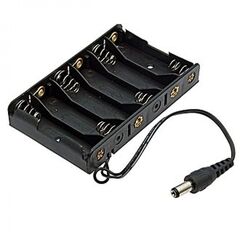 AA 6X1 DC2.1*5.5MM (L)=15CM, батарейный отсек aa 6x1 dc2.1*5.5 мм (l)=15cm, с разъемом