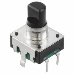 PEC12R-4230F-S0024, энкодер pec12, 24 щелчка, 24 импульса, пластмассовый вал с лыской 30мм, с кнопкой, горизонтальные выводы
