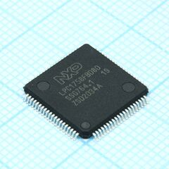 LPC1758FBD80K, микроконтроллер nxp 32-бит ядро arm cortex-m3, 100 мгц, 512кб flash, 64кб озу, 6кан12разр.ацп,10разр.цап, usb2.0, ethernet, 2xcan, 4xuart, spi, i2c, 3-ф шим, 8канпдп, rtc