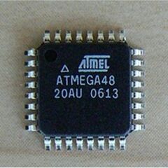 ATMEGA48-20AU, микроконтроллер avr 4k-флэш-память/512k-озу/256-эппзу+8x10 ацп, электропитание 1,8...5,5в