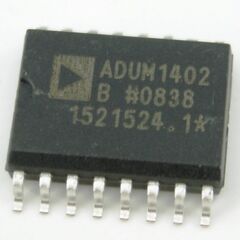 ADUM1402BRWZ, гальваническая развязка для цифровых линий 4канала, прямой/обратный канал=2/2, 10mбит/с, 50нс, 2.5кв, uп=2.7...5.5в, iп.макс=14ма, -40...+100°c