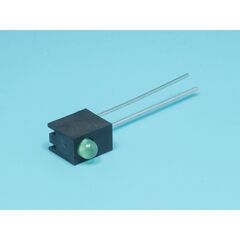 LA16B/G, светодиод 3мм с держателем/зеленый/565нм/12-20мкд/50°