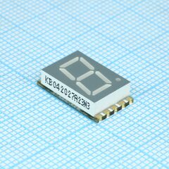 KCSA04-123, 1 разрядный сегментный дисплей smd 10,16мм/зеленый/570нм/2.2-4.1мкд/оа