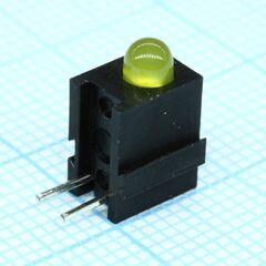 L-1384AL/1YD, светодиод 3,4мм с держателем/желтый/588нм/8-15мкд/60°
