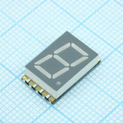 KCSA04-107, 1 разрядный сегментный дисплей smd 10,16мм/желтый/590нм/12-49мкд/оа