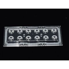 ALHB173D12LED30G, групповая прямоугольная линза 2x6 на 12 светодиодов 3030/3535/5050, эфф=90%, 30°, 173x71.4mm h:11,05mm, pc