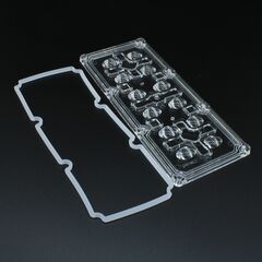 ALST173D12LED5050T2M-CUTOFF-NEW, групповая прямоугольная линза 2x6 на 12 светодиодов 3030/3535/5050, эфф=93%, диаграмма t2-cutoff, 173x71.4mm h:mm, pmma, обновленная версия