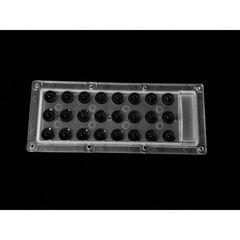 ALHB173D24LED60G, групповая прямоугольная линза 3x8 на 24 светодиода 3030/2835/5050, эфф=90%, 60°, 173x71.4mm h:9.3mm, pmma