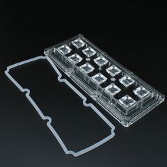ALHB173D12LED60G-NEW, групповая прямоугольная линза 2x6 на 12 светодиодов 3030/3535/5050, эфф=93%, 60°(квадрат), 173x71.4mm h:7,95mm, pmma, обновленная версия