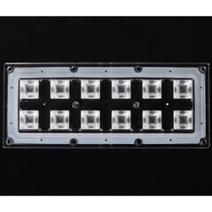 ALHB173D12LED60G, групповая прямоугольная линза 2x6 на 12 светодиодов 3030/3535/5050, эфф=93%, 60°(квадрат), 173x71.4mm h:7,95mm, pmma