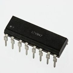 LTV-847, оптопара транзисторная четырехканальная 5кв /35в 0.05a кус=50...600% 0.2вт -30...+100°c