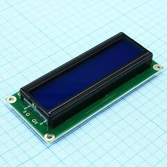 WH1602B-TML-CT#000, жки знакосинтезирующий 16 x 2, stn синий негативный/прозрачный подсветка led белая, размеры 80x36 мм, видимая область 66x16 мм, питание 5в, -30...80°c
