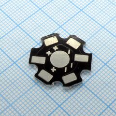 PN STAR 1W3W, плата "звездочка" черная для светодиодов led 3w