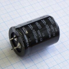 LG200M1000BPF-3040, с защёлкиваемыми выводами 200v 1000uf ±20%, стандартные, 2000часов, -20...+105°с