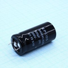 B43640A2827M, конденсатор алюминиевый электролитический 820мкф 200в ±20% (22 x 45мм) защелкиваемые выводы 10мм 0.11ом 2040ма 2000час 105°с россыпь