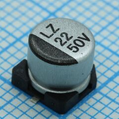 TS13C41H220MET000R, конденсатор алюминиевый электролитический низкоимпедансный 22мкф 50в ±20% 70ма 2.0ом smd 6.3x5.4мм 2000ч 105°c