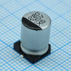 TS13C01V221MJT000R, конденсатор алюминиевый электролитический smd 220мкф 35в ±20% (8х10.5)мм 185ма 2000час 85°c лента на катушке