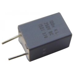 BFC237041104, конденсатор металлоплёночный полиэтилентерефталатный 0.1мкф 250в ±10% (7.2х6х11мм) шаг выводов 5.08мм 105°с автомобильного применения