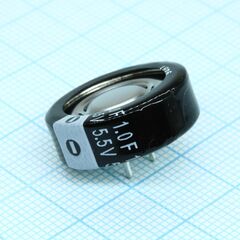 EECF5R5U105C, ионистор стандартный 1ф 5.5в -20% to 80% (21.5 x 8)мм шаг радиальных выводов 5мм 1000час 70c лоток