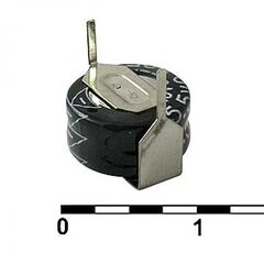 5R5D9F22H 0.22F 5.5V, ионистор стандартный мини 5,5v, 0.22f, -20...+70°c, 11.5x3.5mm, горизонтального исполнения