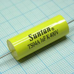 TS04A02G105KSB000R, конденсатор металлоплёночный полиэтилентерефталатный 1мкф 400в ±10% (31х14мм) аксиальные выводы 105°c россыпь