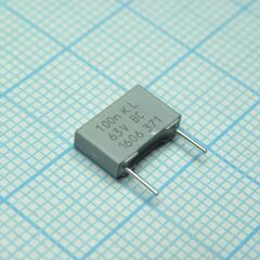 BFC237111104, пленочный конденсатор 0,1мкф 63vdc/40vac ±10% 10х2,5х6,5мм 105°c