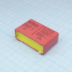 FKP1T021506B00JSSD, конденсатор металлоплёночный полипропиленовый 0.015uf ±5% 1600vdc/650vac (31.5 x 11 x 21mm) радиальный 27.5mm россыпь