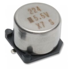 FC0H104ZFTBR24, ионистор 0.1ф 5.5в -20%....80% (10.5х5.5мм) smd цилиндричесий 25ом 70°c лента на катушке