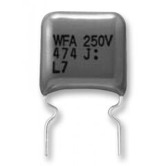 ECWF2W104JAQ, конденсатор металлоплёночный полипропиленовый 0.1мкф 450в пик-пик ±5% (13х5.1х14.3мм) радиальный 10мм 105°с россыпь