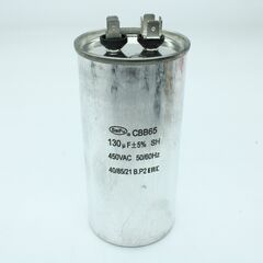 CBB65 130UF 450V, конденсатор пусковой / рабочий, металлизированный, полипропиленовый в герметизированном цилиндрическом корпусе