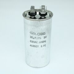 CBB65 30UF 630V, конденсатор пусковой / рабочий, металлизированный, полипропиленовый в герметизированном цилиндрическом корпусе