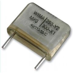 MPY20W1220FA00MSSD, конденсатор пленочный помехоподавляющий y2 2200пф 250в переменного тока ±20% (13.5 x 4 x 8.5мм) радиальные выводы 10мм 110°c россыпь